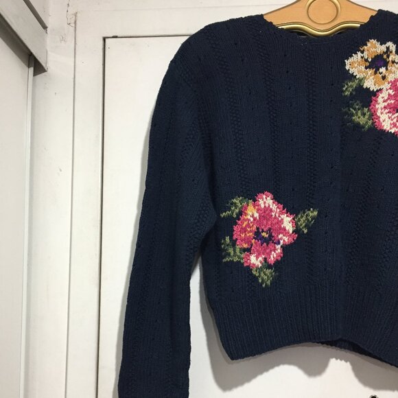 VINTAGE LIZ CLAIBORNE COLLECTION KNITTED BY HAND SWEATERS SIZE M - Picture 6 of 10